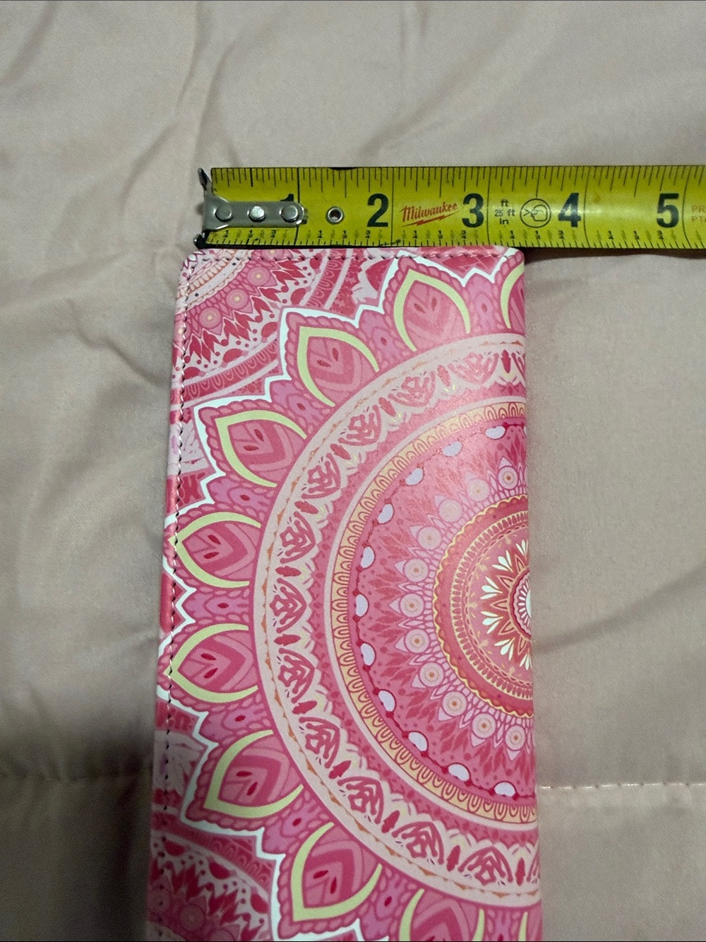 Pink Mandala Pattern Checkbook Wallet - Picture 5 of 5